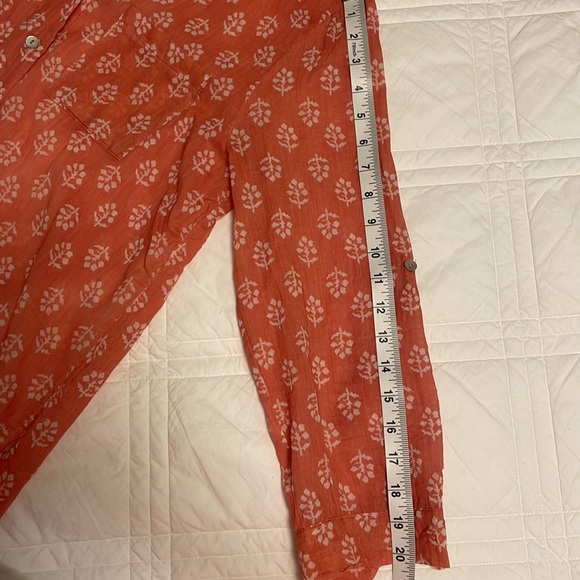 Women's Coral Button Down Shirt - Picture 9 of 11